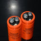 Two vintage NOS electrolytic capacitors 100uF 450V Siemens Germany (screw term.)