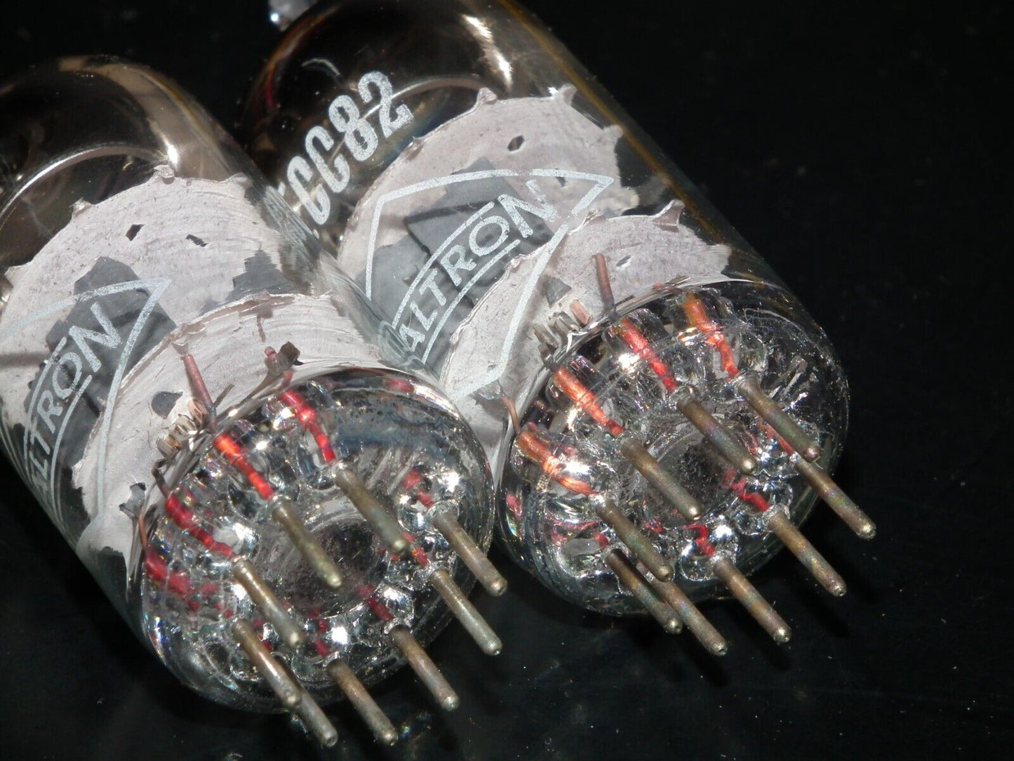 Platinum Matched Pair ECC82 Haltron London 12AU7 NOS NIB Balanced sections