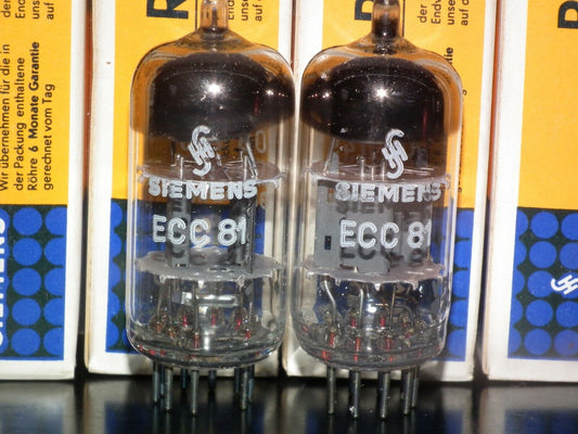 ECC81 Siemens Platinum Matched Pair NOS NIB 12AT7 Siemens&Halske Munich W German