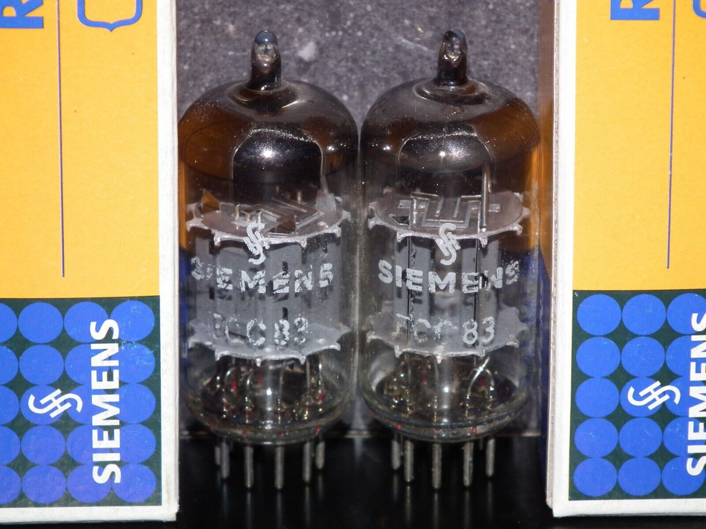 Pair ECC83 Siemens 12AX7  Used Tested 85% Double Getter Support Munich Codes