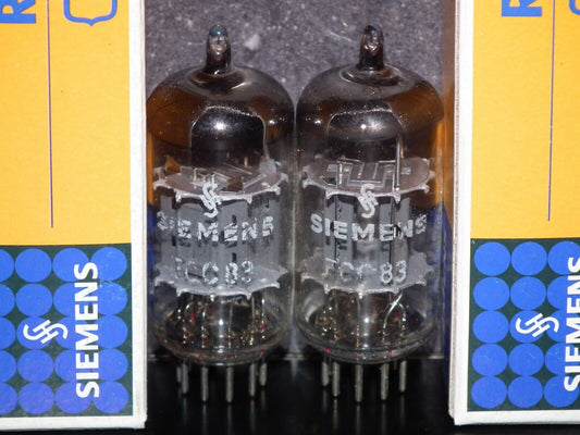 Pair ECC83 Siemens 12AX7  Used Tested 85% Double Getter Support Munich Codes