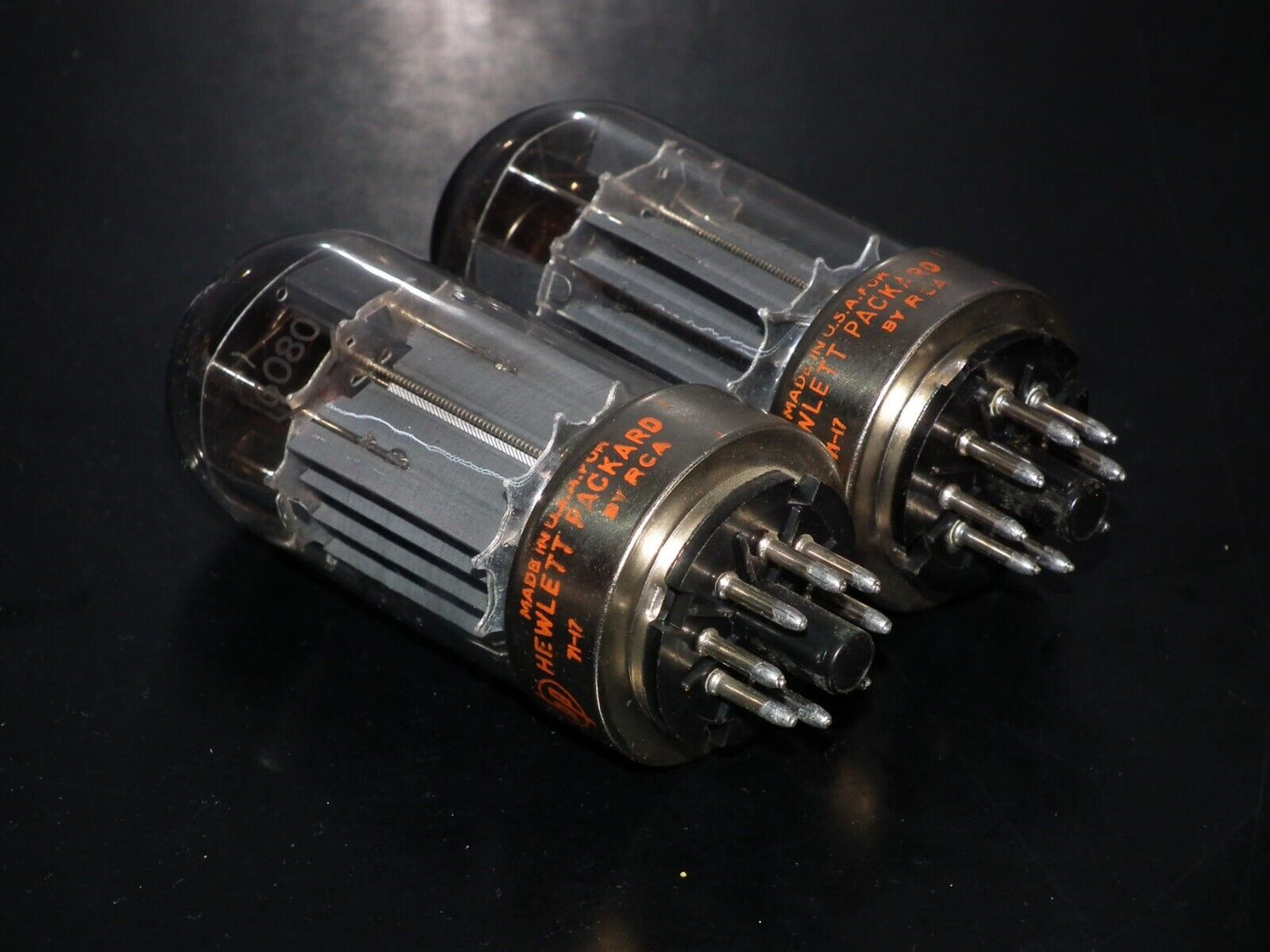 Matched pair HP RCA 6080 double triode ( 6AS7 5998) True triple mica type