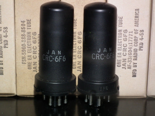 6F6 RCA Platinum Matched Pair NOS NIB JAN Boxes Made in US in 1958