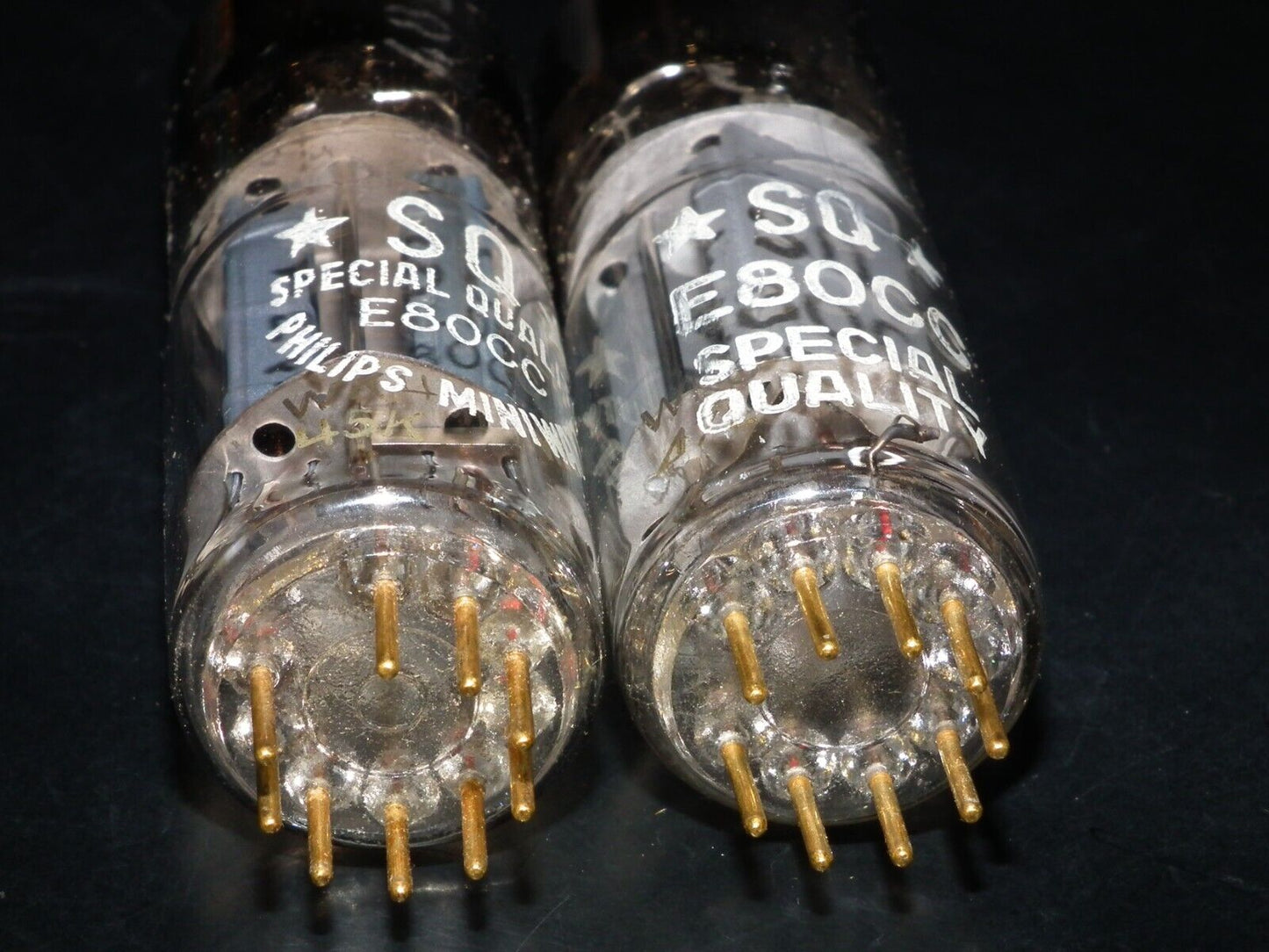Philips E80CC 6085 Matched pair (Rare FOIL D Getter, PINCHED WAIST!) NOS NIB