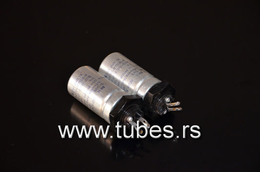 Two vintage Siemens electrolytic capacitors 50uF / 35V Klangfilm West Germany