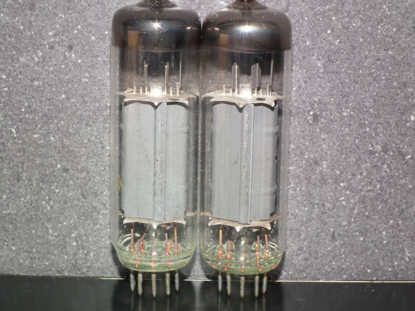 EL84 6BQ5 RFT Germany - NOS platinum matched pair early 60s - RARE WELDED PLATES