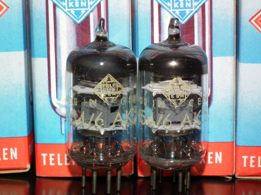 Genuine Telefunken Platinum Matched Pair 5654 EF95 NOS diamond bottom Little Dot