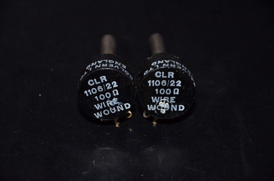 Two (2) NOS Colvern vintage wire wound potentiometers 100 Ohm 1W CLR.1106/22