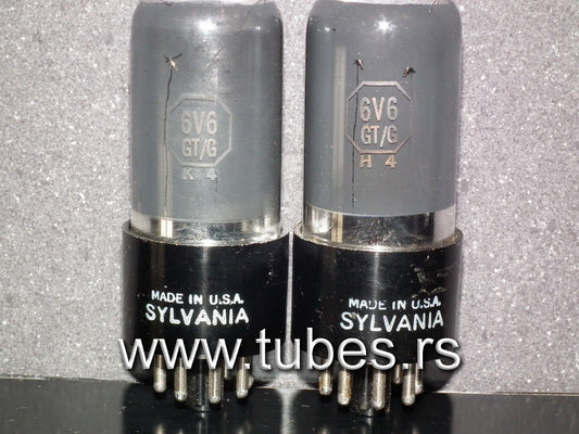 6V6GT/G Sylvania NOS Platinum Matched Pair Made in USA Fender Ampeg Messa Gibson