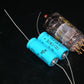 Two vintage NOS F&T electrolytic capacitors 22uF 350V Made in West Germany 70s