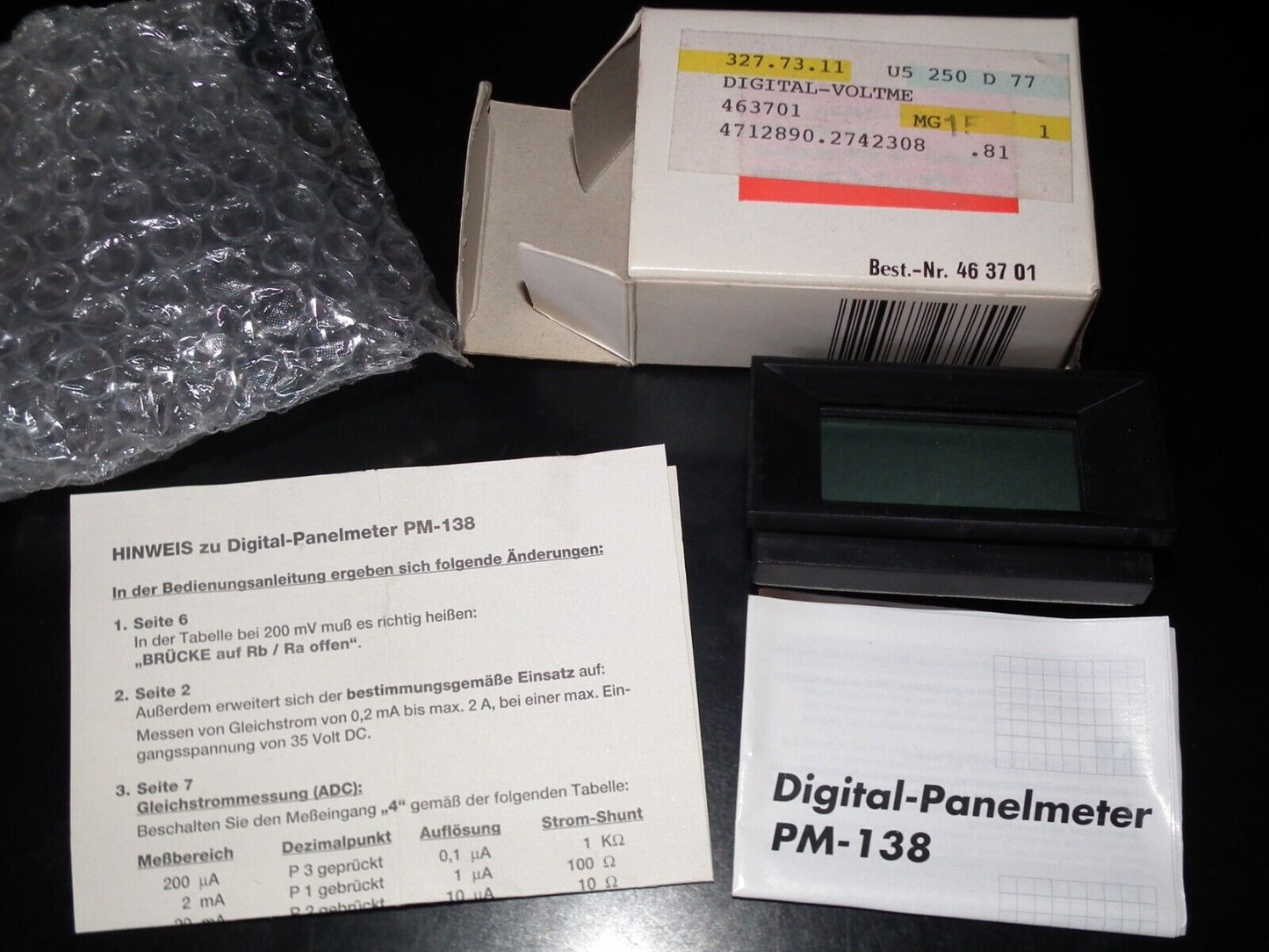 Vintage Digital Voltmeter Conrad PM-138