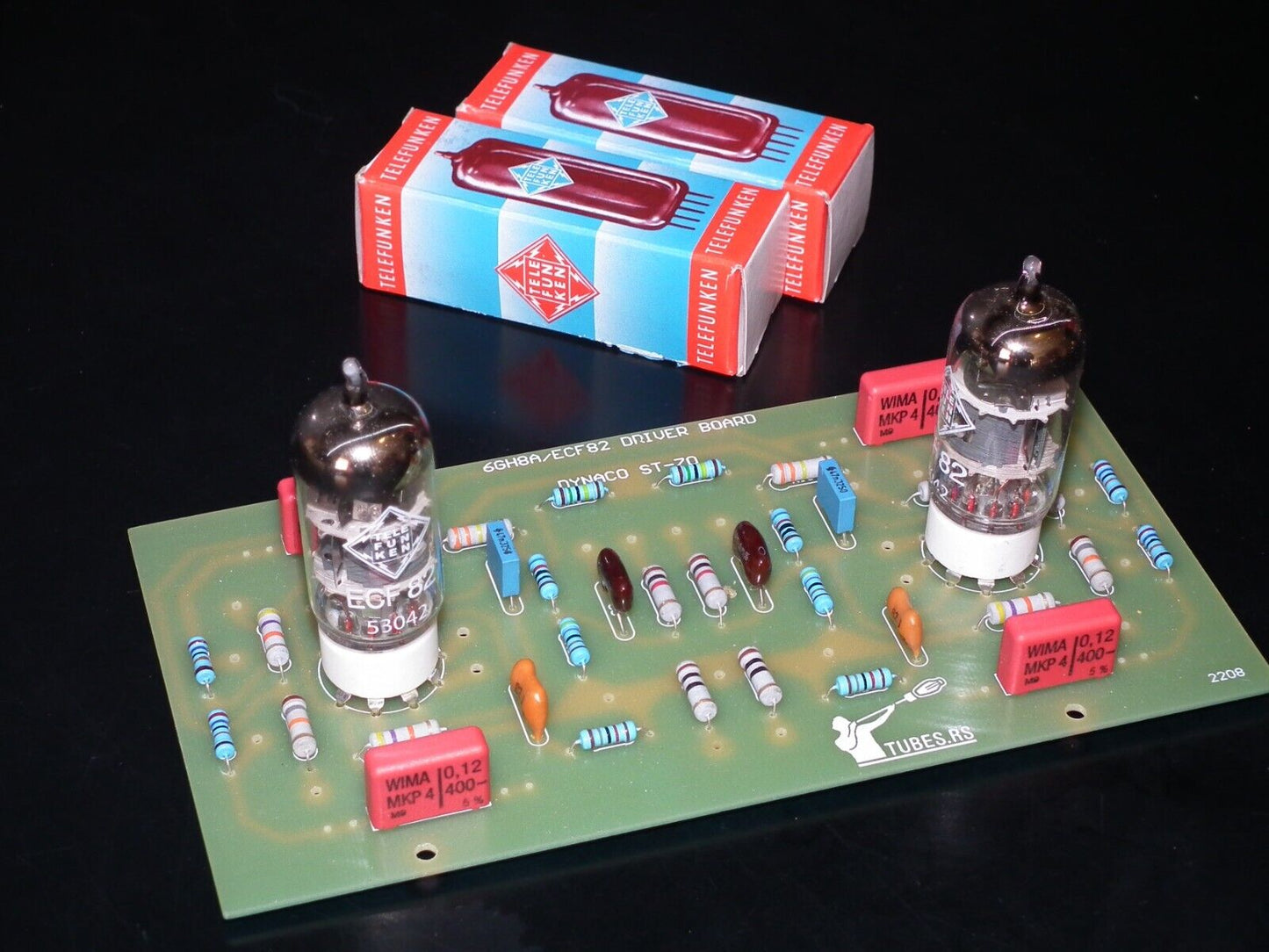 DYNACO ST-70 6GH8A / 6GH8 COMPLETE STUFFED PC-3 DRIVER BOARD WITH TUBES (NOS Platinum matched pair of ECF82 (6GH8A) Telefunken