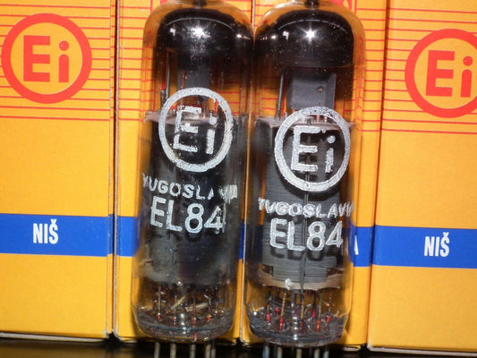 EL84 6BQ5 Tungsram Hungary - NOS platinum matched pair from 70s NOS NIB EI Boxes
