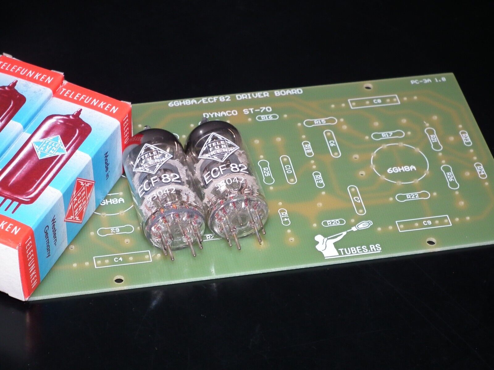 DYNACO ST-70 6GH8A / 6GH8 (PCB + NOS NIB matched pair ECF82 Telefunken ...