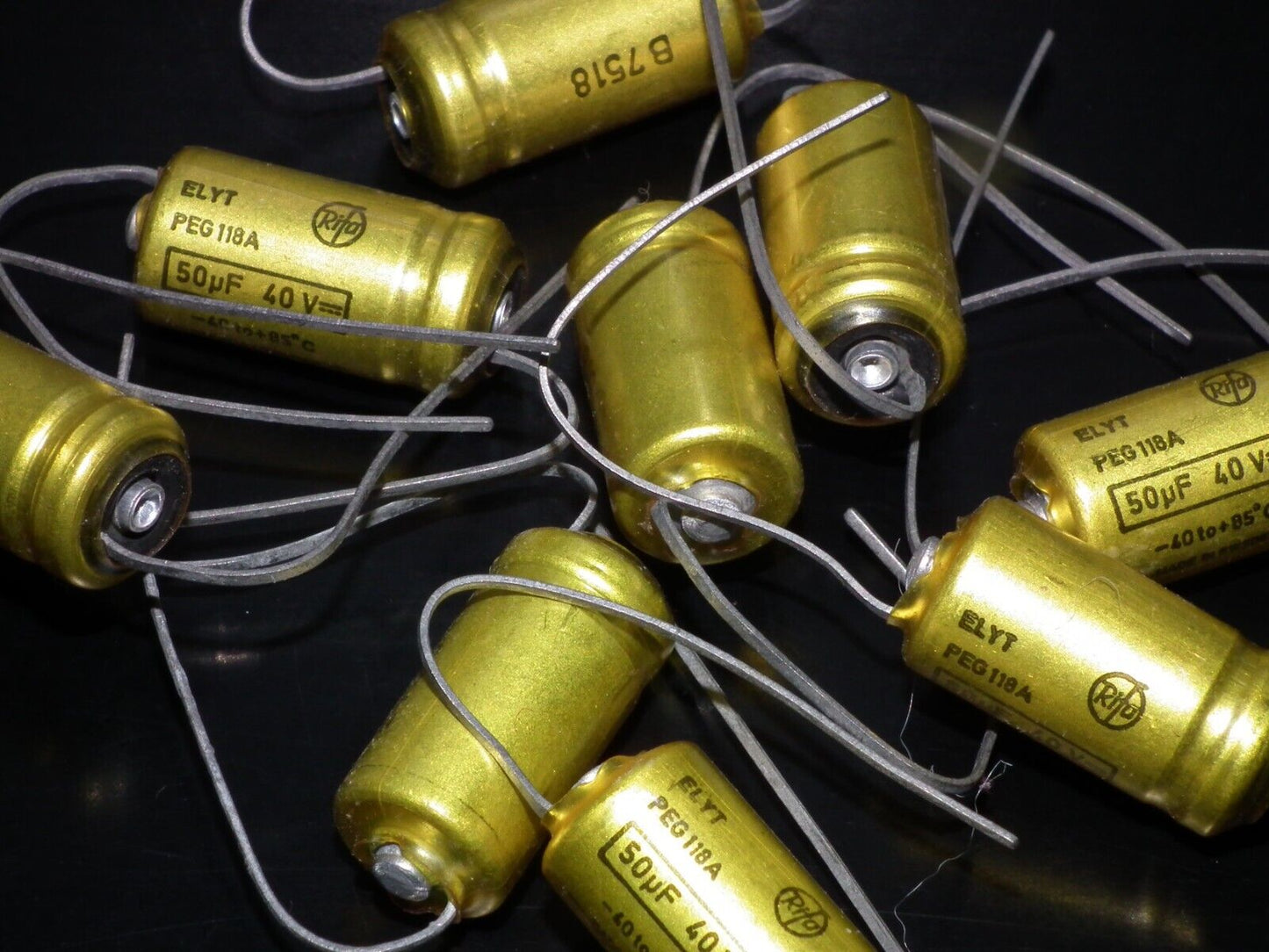 Two (2 pcs) Vintage NOS Capacitors RIFA 50u 40V Made in Sweden in 70s
