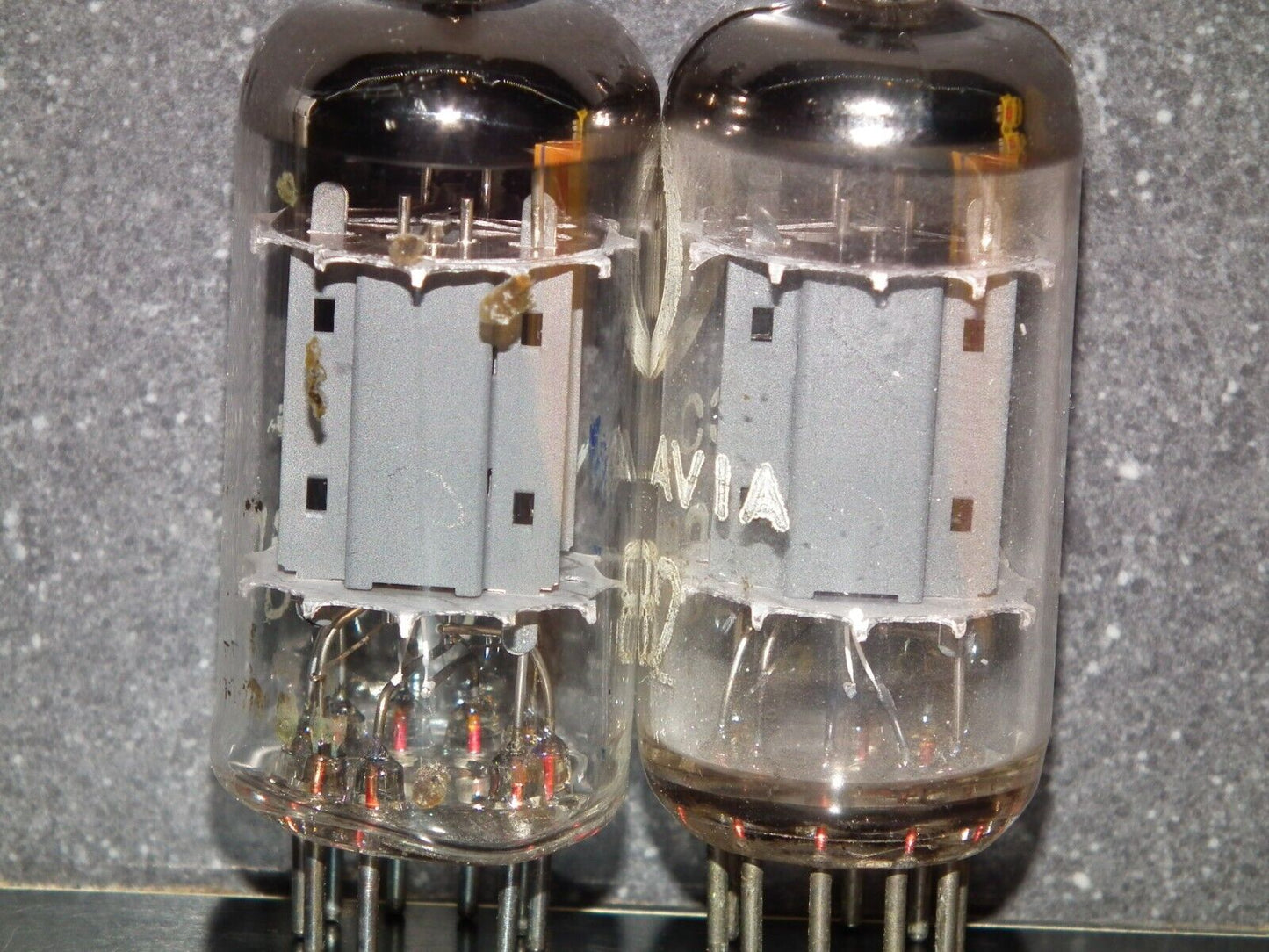 Matched Pair ECC82 12AU7 EI Yugoslavia Telefunken Long Smooth Plates 17mm Used