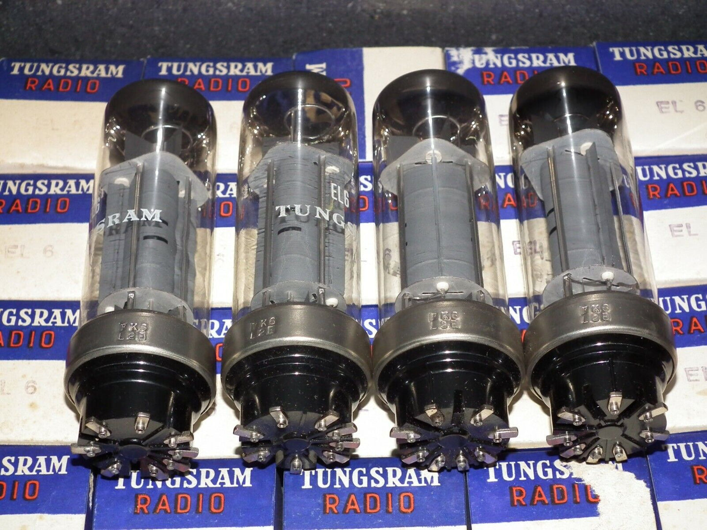 Platinum matched quad EL6 4699 Mazda Philips rebranded Tungsram, RARE Metal Base