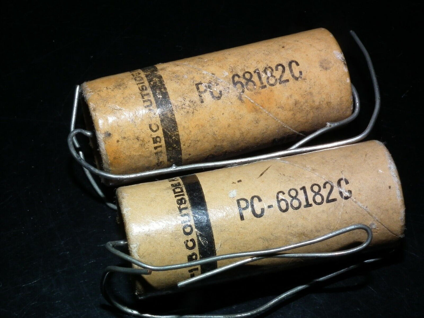 Two vintage SPRAGUE capacitors 0.1uF 500V NOS Guitar Amp MICAMOLD WAX PAPER
