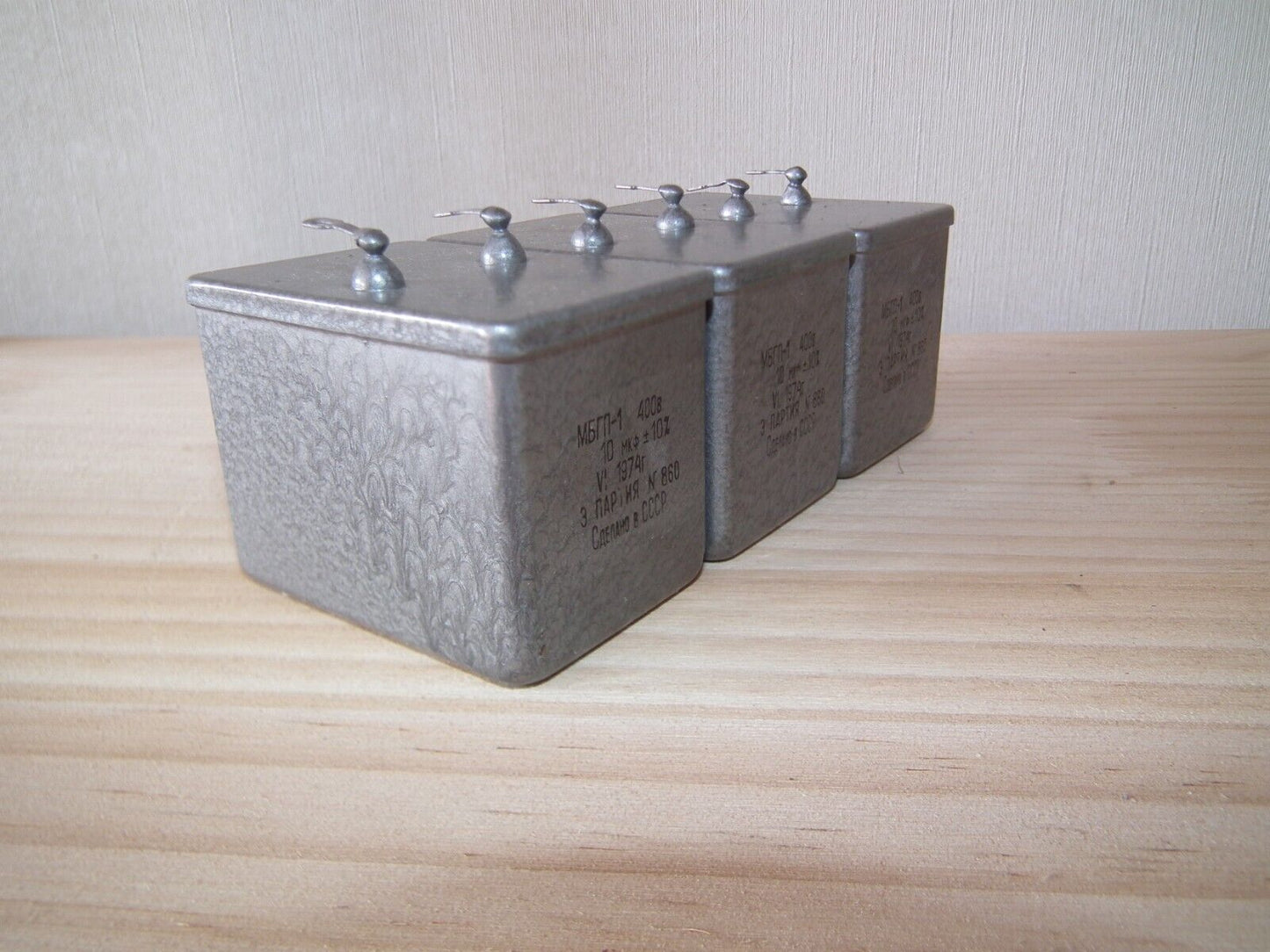 NOS PIO Capacitor 10mfd 400V 10u Paper in Oil MBGP-1 Soviet made in 70s
