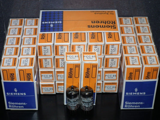 PCC85 Siemens 9AQ8 Matched Pair (Two Tubes) NOS NIB