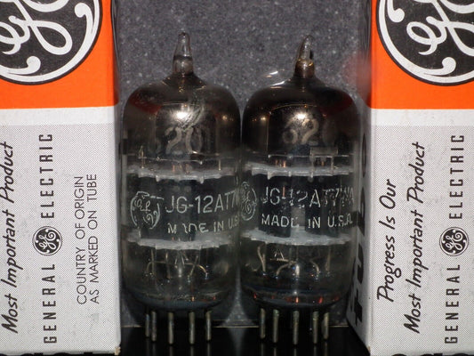 6201 12AT7WA ECC81 General Electric Black Anodes, Triple Mica, Square Getter MP