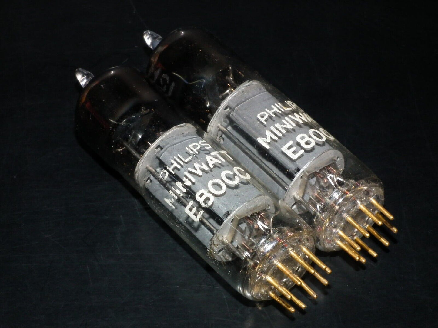 Philips E80CC 6085 Matched pair (Rare FOIL D Getter, PINCHED WAIST!) Tested NOS