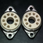 TWO VINTAGE NOS MAGNOVAL Vacuum Tube CERAMIC Sockets Valve Base PL519 EL509