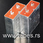 Two vintage Siemens electrolytic capacitors 250uF / 40V Klangfilm, West Germany