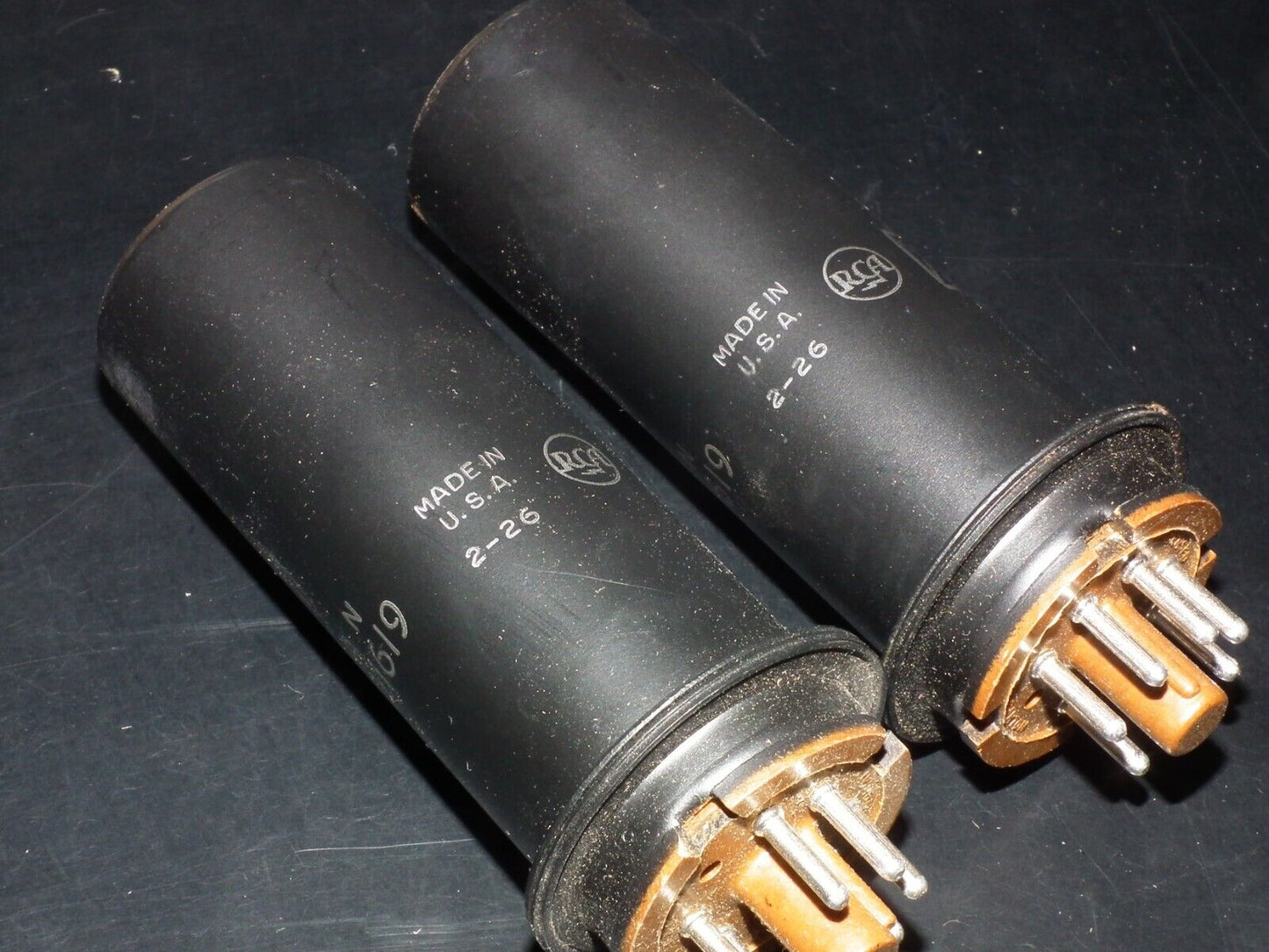 Platinum matched pair 1619 RCA NOS NIB JAN Boxes Brown Base The same codes VT164