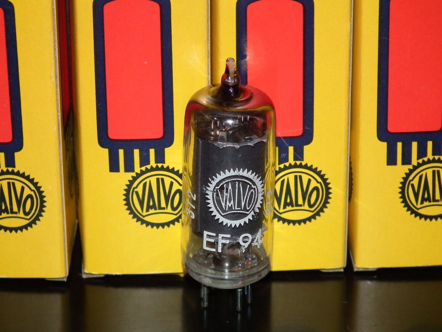 NOS NIB EF94 6AU6 Valvo Microphone Pentode Low Noise Tested Black Anode Carbon