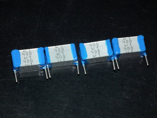 NOS Siemens 100nF 400V MKT Film Capacitor Silver Blue Cap 4pcs Tube Audio