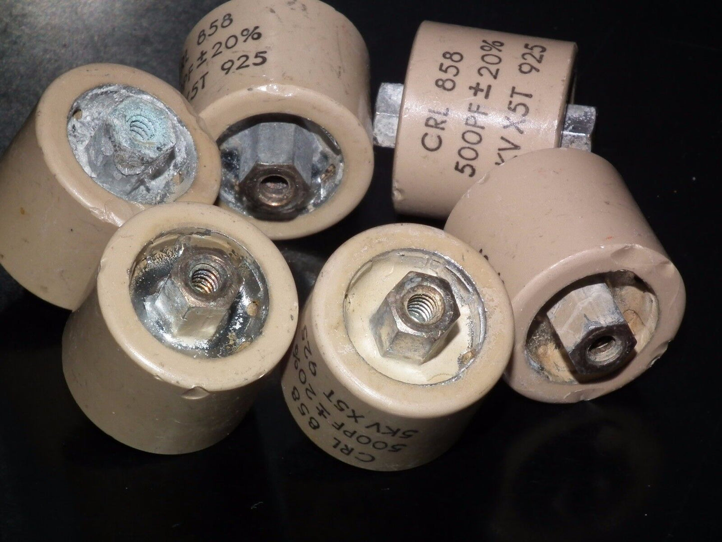 NOS HV Doorknob Capacitor CRL 858 - 500pF 5KV for transmitters and linear amp