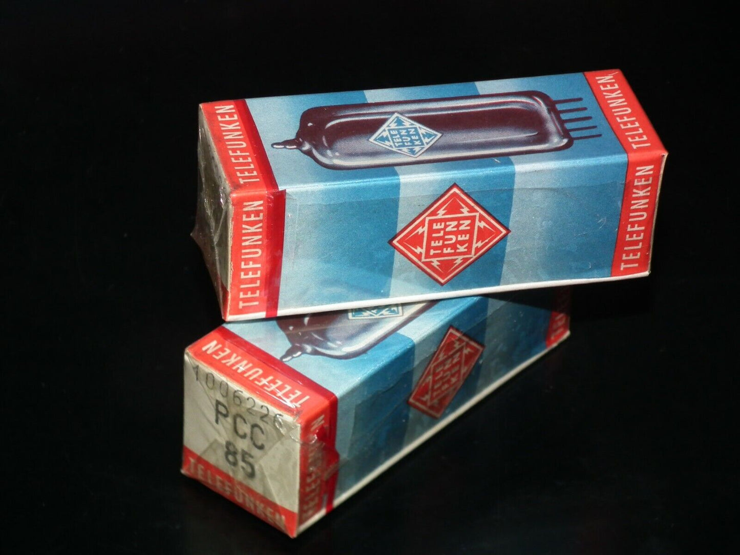PCC85 Telefunken Platinum Matched Pair NOS NIB Still SEALED Boxes Diamond Bottom