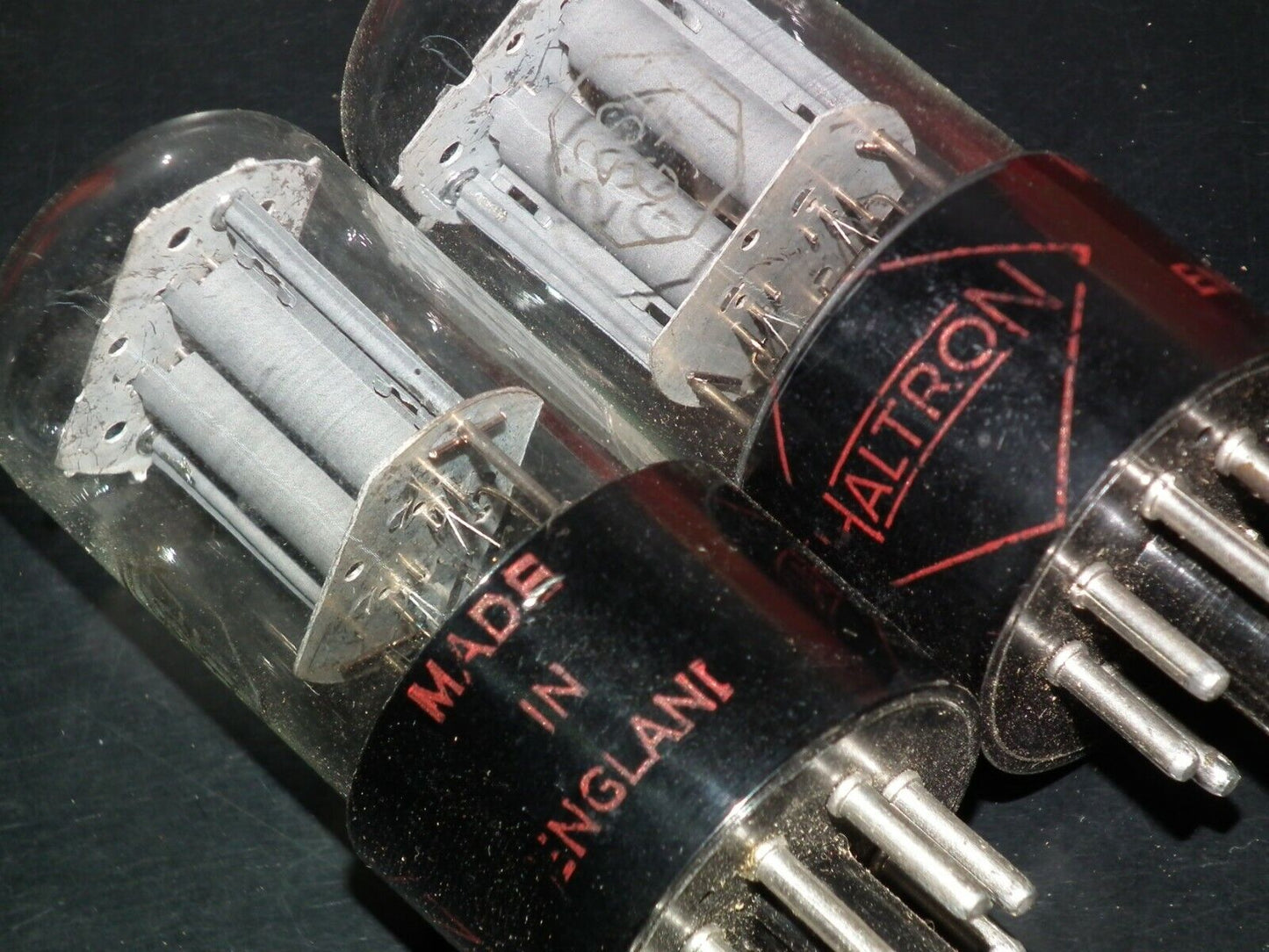 Matched Pair Haltron 12SL7GT NOS NIB Square D Getter old type stem pre WWII
