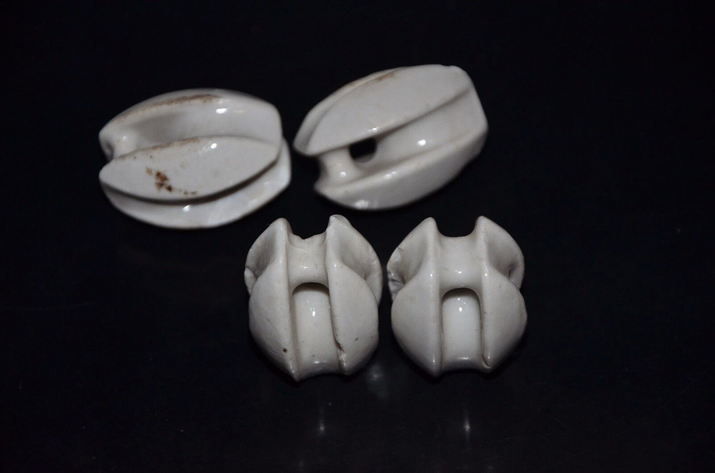 Four (4 pcs) NOS Vintage Ceramic Antenna Insulators for HF SW radio