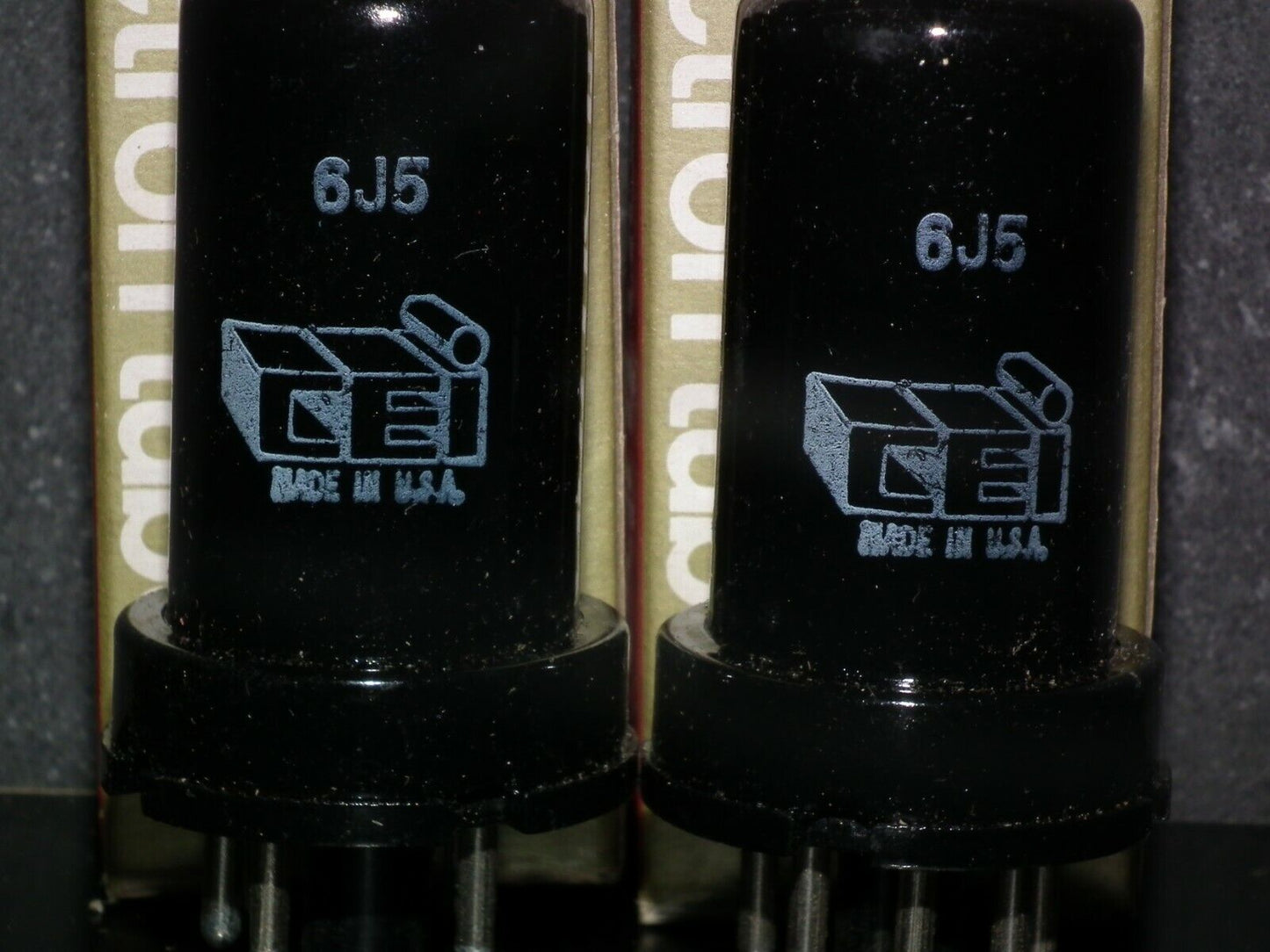 6J5 CEI Platinum Matched Pair NOS NIB Made in US in 60s