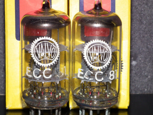 Matched Pair ECC81 Telefunken 12AT7 Rebranded VALVO Used Tested Diamond Bottom
