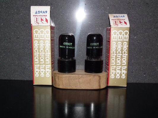 6V6GT CEI NOS Platinum Matched Pair Made in Holland Fender Ampeg Messa Gibson