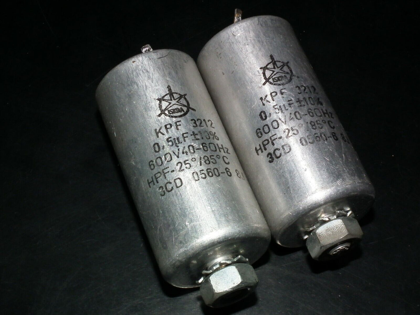 One vintage Iskra capacitor 0.5u 600V 500nF KPF 3212 Made in Yugoslavia in 60s