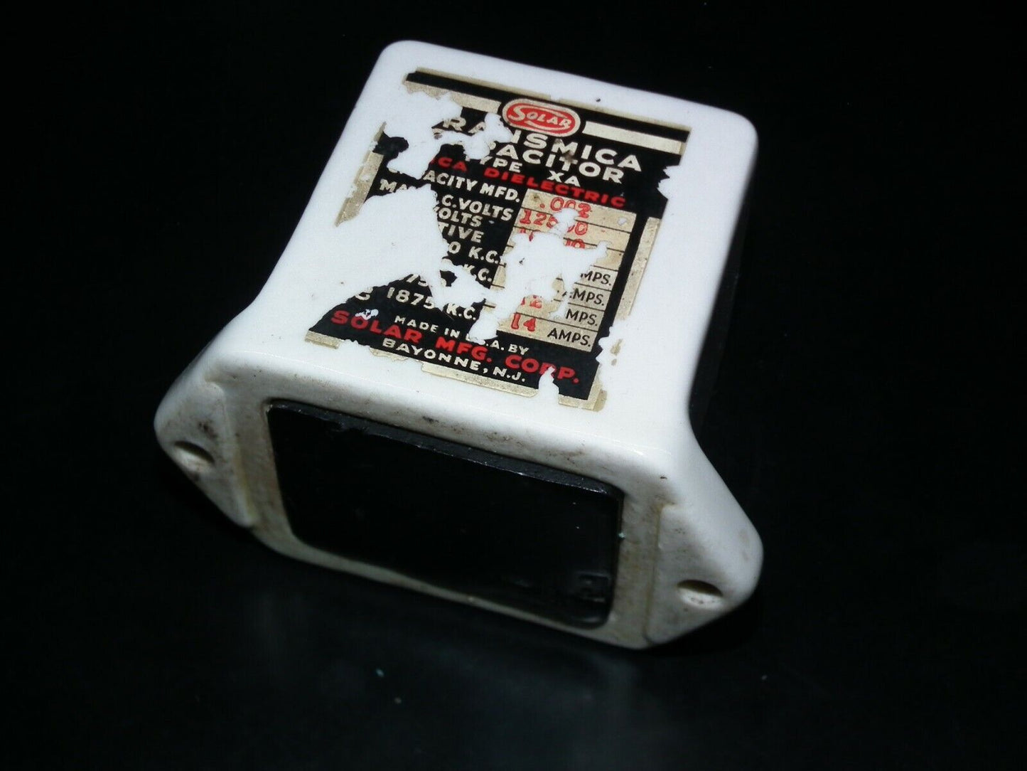 Solar Transmica Capacitor 2000 pF 12500V 0.002mfd 12.5 KV Silver Mica Honey Pot