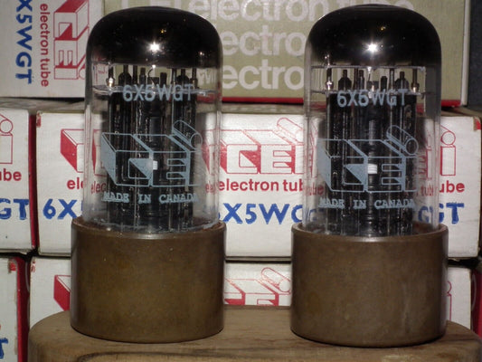 Bendix 5852 6X5WGT NOS NIB Rebranded CEI Triple mica, brown base, square getters