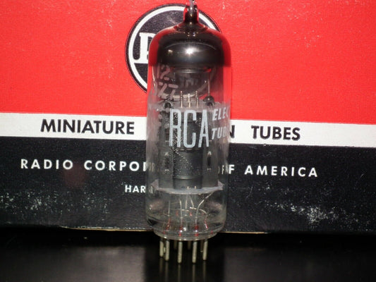 12BZ7 RCA NOS NIB Long Oval Plates Low Noise Black Plates Carbonized Nickel