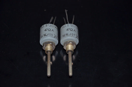 Two (2) NOS Variohm vintage wire wound potentiometers 47 Ohm hermetic sealed!!!
