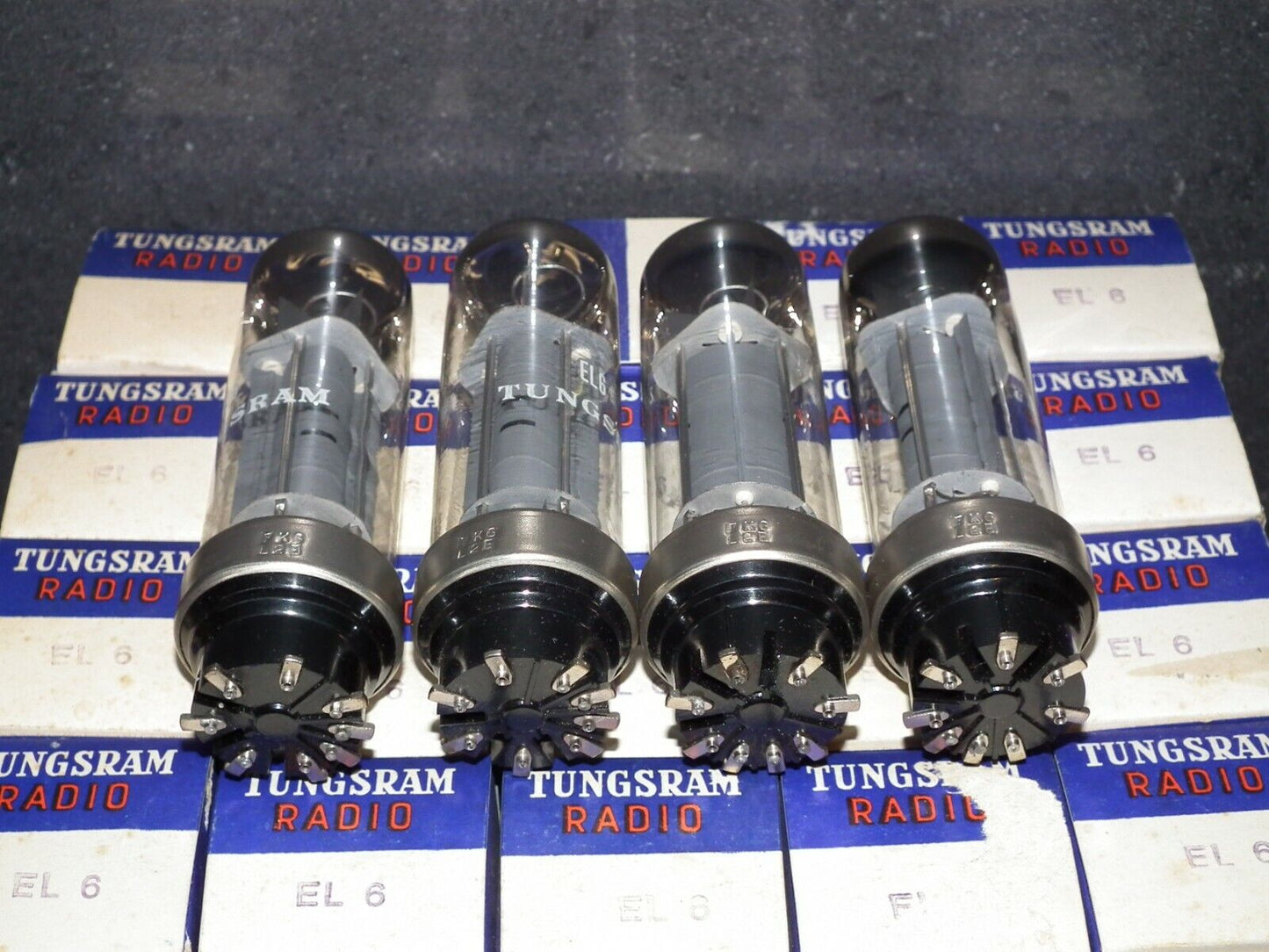 Platinum matched quad EL6 4699 Mazda Philips rebranded Tungsram, RARE Metal Base