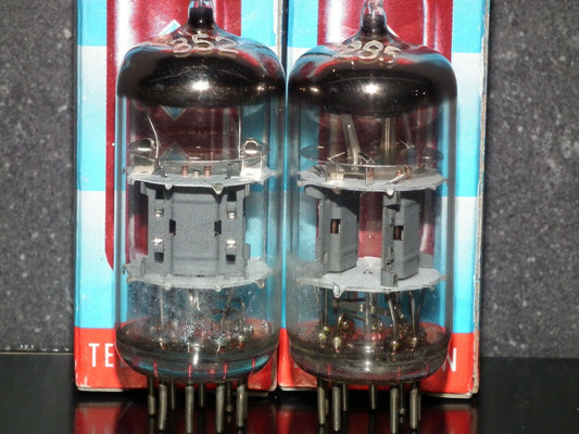 ECC801S Telefunken ECC81 Matched pair Used Tested 85%, Ulm plant, Diamond bottom