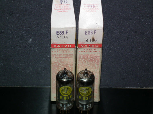 E83F Valvo Matched Pair NOS NIB Yellow Logo Philips Heerlen D Getter 1960