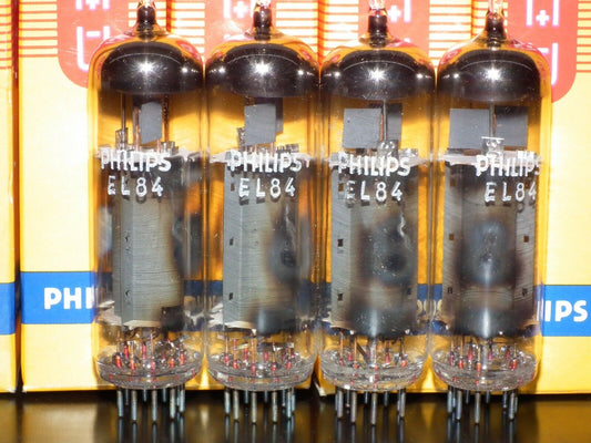 EL84 6BQ5 Tungsram Platinum Matched Quad NOS NIB Rebranded Philips early 70s