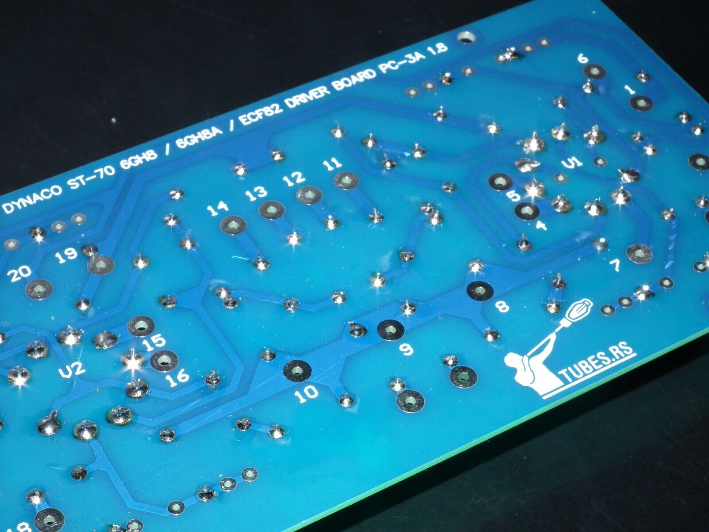 DYNACO ST-70 6GH8A / 6GH8 COMPLETE STUFFED PC-3 DRIVER BOARD (Retro Phenolic Look) WITH TUBES (NOS Platinum matched pair of 6GH8A EI Philips)