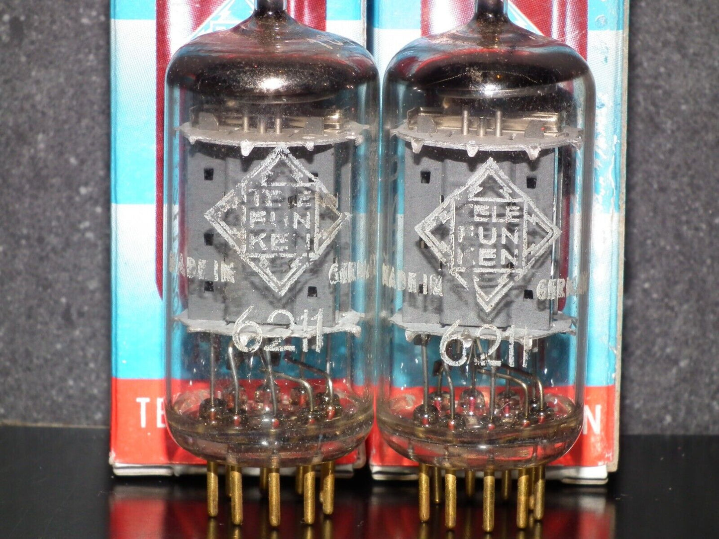Platinum Matched Pair 6211 Telefunken ~ECC82 Tested NOS DB Gold Pins Same codes