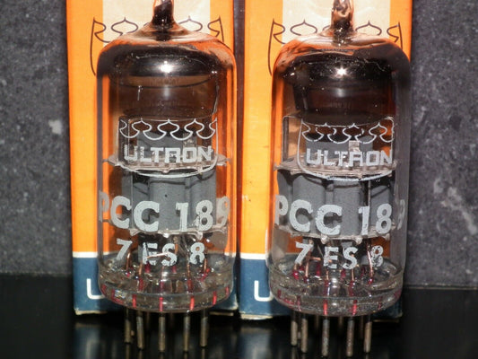 Platinum matched pair PCC189 7ES8 Ultron Tungsram very quiet, variable mu
